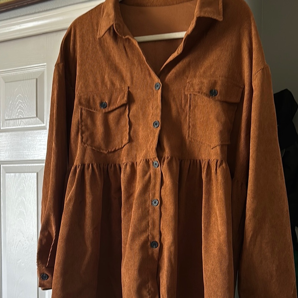 Rust Orange Button-Up Shirt‎